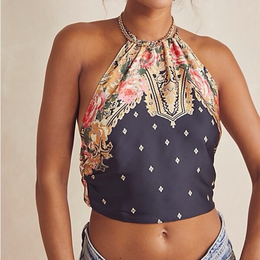 INTIMATELY Free People For The Night Cami Open Back Tank Top Chain Bandana
